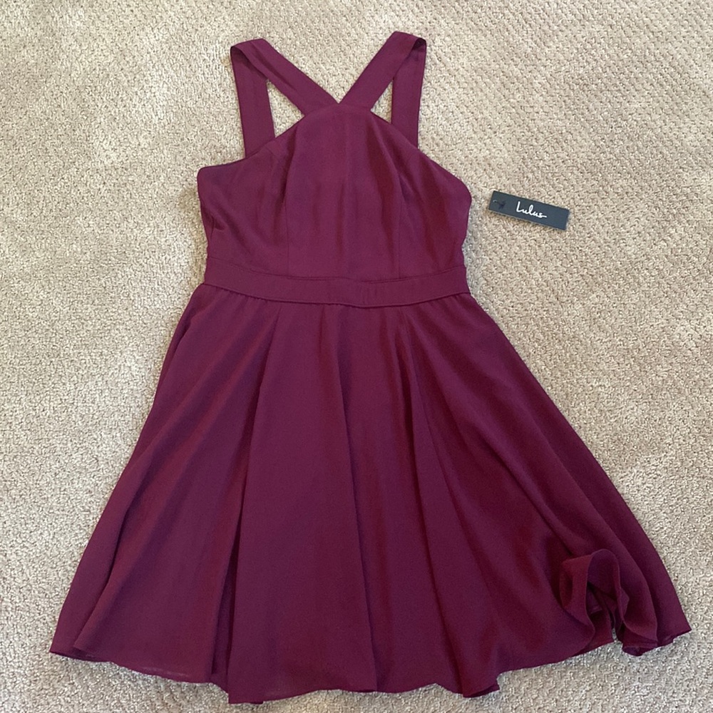 Lulu size small burgundy dress